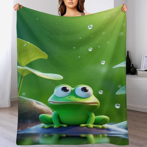 LCWWW Big Eyed Frosch Wohndecken Decken Flannel Decke Teppich Picknick Weich Für Schlafzimmer Sofa Outdoor Vier Jahreszeiten 130×150cm von LCWWW