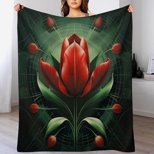 LCWWW Blume Decke, Flannel Tagesdecke Couchdecke Sesseldecke Wohndecke Vier Jahreszeiten Kuscheldecke Sofadecke 130×150cm von LCWWW