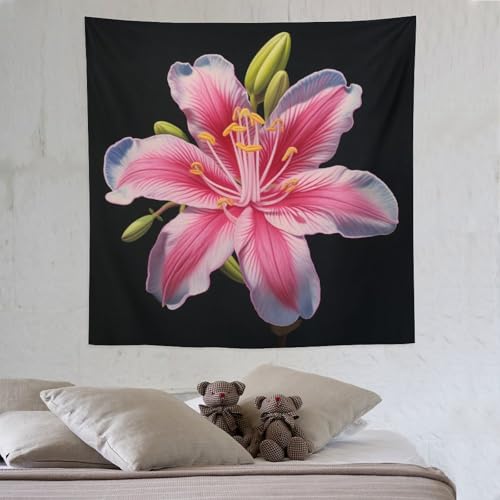 LCWWW Blume Tapisserie 3D Druck Robbe Wandteppich Aesthetic Wand Teppiche,für Wohnzimmer Schlafzimme Tapestry 150×150cm von LCWWW