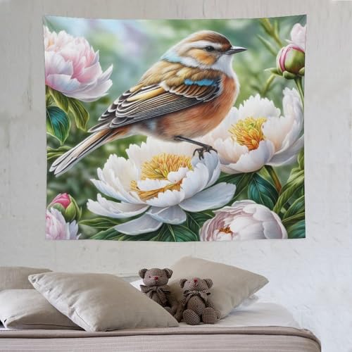 LCWWW Blume Vogel Wandteppich, Tapisserie Wandbehang Für Wohnzimmer Schlafzimmer Wohnheim Wanddeko 130×150cm LCWWW Blume Vogel Wandteppich, Tapisserie Wandbehang Für Wohnzimmer Schlafzimmer Wohnheim Wanddeko 130×150cm von LCWWW