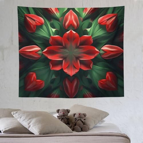 LCWWW Blume Wandteppiche Poster Ornament Wandbehang Wandteppich Wanddeko Für Wohnzimmer Schlafzimmer Tapisserie 130×150cm von LCWWW