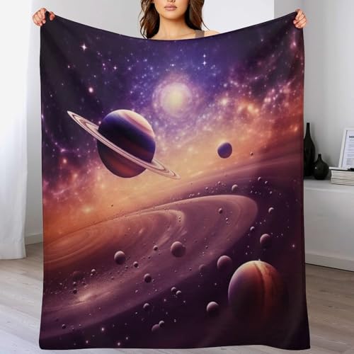 LCWWW Decke Planet Decken Tagesdecke - Weiche Flannel Decke Sofadecke - Wohndecke Sofaüberwurf Bettüberwurf 150×200cm von LCWWW