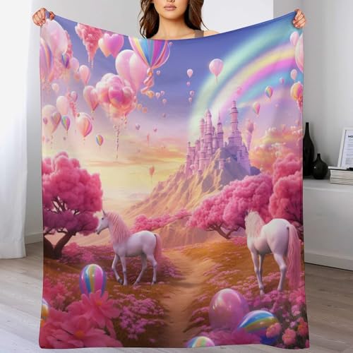 LCWWW Decke Schloss Decken Tagesdecke - Weiche Flannel Decke Sofadecke - Wohndecke Sofaüberwurf Bettüberwurf 130×150cm von LCWWW