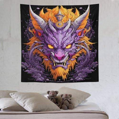 LCWWW Drache Tapisserie 3D Druck Robbe Wandteppich Aesthetic Wand Teppiche,für Wohnzimmer Schlafzimme Tapestry 150×150cm von LCWWW
