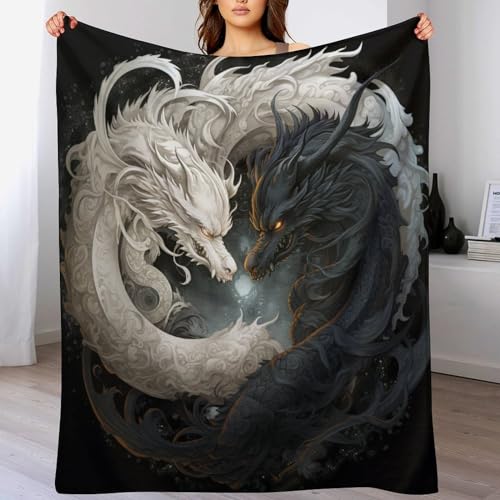 LCWWW Drache Wohndecken Decken Flannel Decke Teppich Picknick Weich Für Schlafzimmer Sofa Outdoor Vier Jahreszeiten 100×130cm von LCWWW