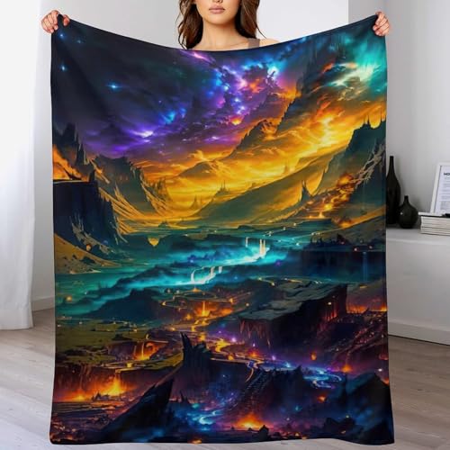LCWWW Dunkles Schloss Decke Flannel Sofadecke Strandtuch Teppich Picknickdecke Weich Umhang Für Schlafzimmer, Alle Jahreszeiten 150×200cm von LCWWW