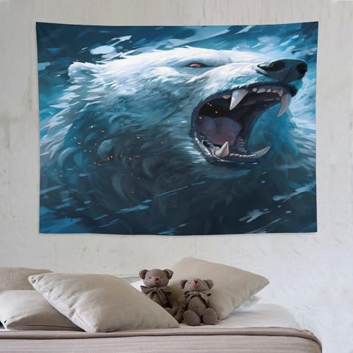 LCWWW Eisbär Wandteppiche Poster Ornament Wandbehang Wandteppich Wanddeko Für Wohnzimmer Schlafzimmer Tapisserie 150×200cm von LCWWW