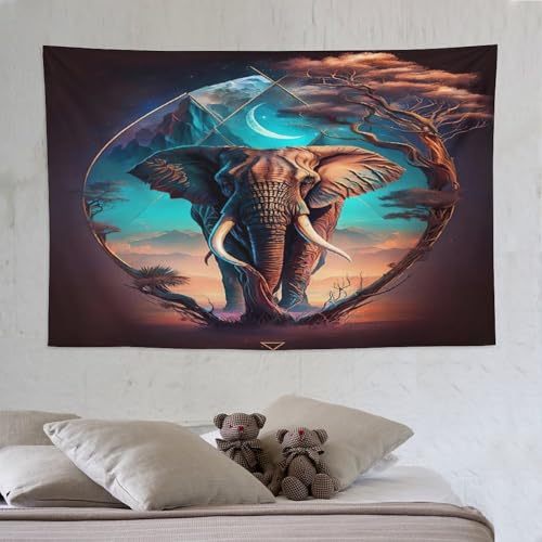 LCWWW Elefant Wandteppiche Poster Ornament Wandbehang Wandteppich Wanddeko Für Wohnzimmer Schlafzimmer Tapisserie 150×230cm von LCWWW