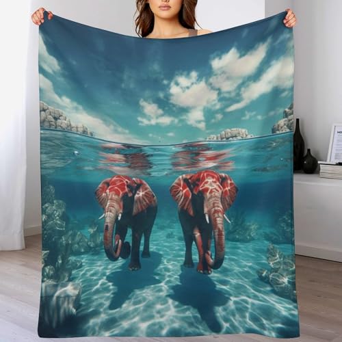 LCWWW Elefants Decke Flannel Fleecedecke, Decken Für Sofa Couch Als Wohndecke Sofaüberwurf Wohnzimmerdecke Tagesdecke 140×180cm LCWWW Elefants Decke Flannel Fleecedecke, Decken Für Sofa Couch Als Wohndecke Sofaüberwurf Wohnzimmerdecke Tagesdecke 140×180cm von LCWWW