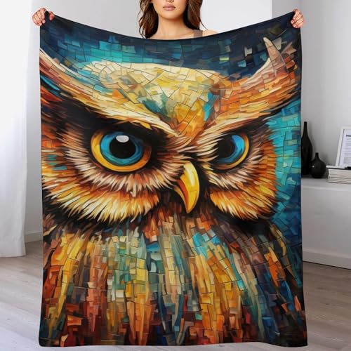 LCWWW Eule Kuscheldecke Couchdecke Decke Aus Flannel - Tagesdecke Wohndecken Für Sofa, Couch Oder Als Bettüberwurf 140×180cm von LCWWW
