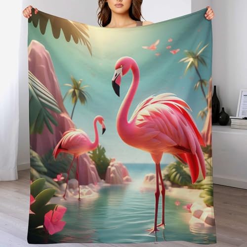 LCWWW Flamingo Decke Flannel Sofadecke Strandtuch Teppich Picknickdecke Weich Umhang Für Schlafzimmer, Alle Jahreszeiten 180×200cm von LCWWW