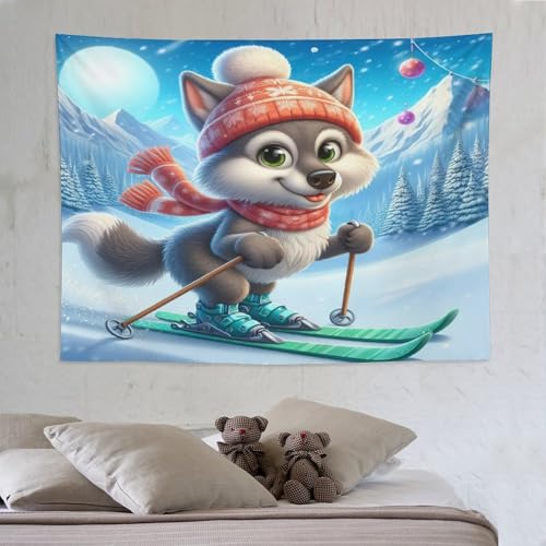 LCWWW Fuchs Wandteppiche Wandbehang Rechteckig Art Decor Drucken Gewebe Für Wohnzimmer Schlafzimmer Tapisserie 150×200cm von LCWWW