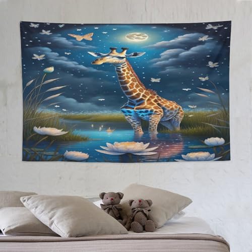 LCWWW Giraffe Tapisserie Wandbehang Wandteppiche Für Schlafzimmer Wohnzimmer Wohnheim Dekor 150×230cm von LCWWW