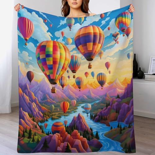 LCWWW Heißluftballon Decke Flannel Sofadecke Strandtuch Teppich Picknickdecke Weich Umhang Für Schlafzimmer, Alle Jahreszeiten 100×130cm von LCWWW