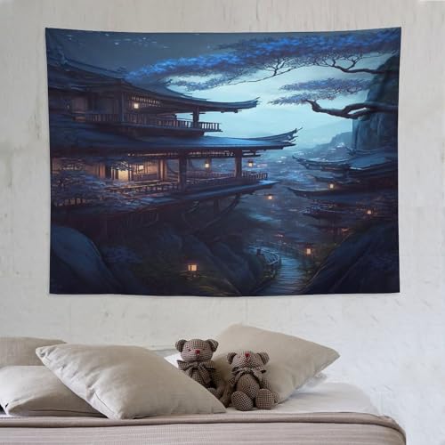 LCWWW Japanischer Stil Tapisserie 3D Druck Robbe Wandteppich Aesthetic Wand Teppiche,für Wohnzimmer Schlafzimme Tapestry 150×200cm von LCWWW