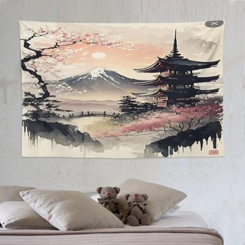 LCWWW Japanischer Stil Tapisserie Wandteppiche 3D-Druck Wandteppich Wandbehang Heimdekoration Wandtep 150×230cm von LCWWW