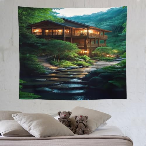 LCWWW Japanischer Stil Wandteppiche Poster Ornament Wandbehang Wandteppich Wanddeko Für Wohnzimmer Schlafzimmer Tapisserie 130×150cm von LCWWW