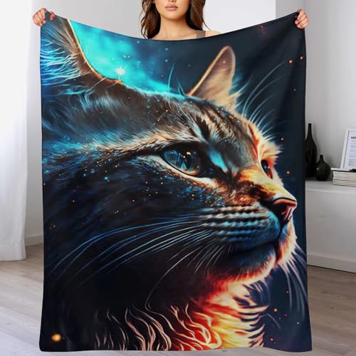 LCWWW Katze Decke - Flannel Fleecedecke Auch Als Wohndecke, Tagesdecke, Wohnzimmer Geeignet - Überwurf Decken Sofa & Couch, 100×130cm von LCWWW