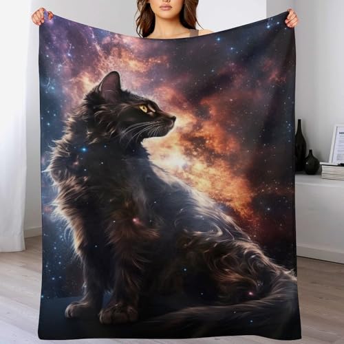 LCWWW Katze Decke - Flannel Fleecedecke Auch Als Wohndecke, Tagesdecke, Wohnzimmer Geeignet - Überwurf Decken Sofa & Couch, 100×130cm von LCWWW