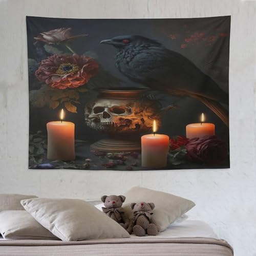 LCWWW Krähe Tapisserie 3D Druck Robbe Wandteppich Aesthetic Wand Teppiche,für Wohnzimmer Schlafzimme Tapestry 150×200cm von LCWWW