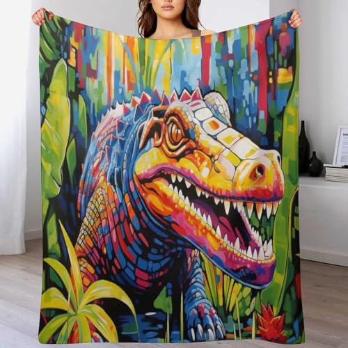 LCWWW Krokodil Decke Flannel Sofadecke Strandtuch Teppich Picknickdecke Weich Umhang Für Schlafzimmer, Alle Jahreszeiten 180×200cm von LCWWW