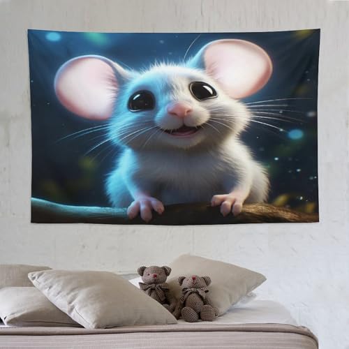 LCWWW Maus Tapisserie 3D Druck Robbe Wandteppich Aesthetic Wand Teppiche,für Wohnzimmer Schlafzimme Tapestry 150×230cm von LCWWW