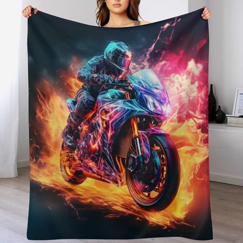 LCWWW Motorrad Decke Flannel Sofadecke Strandtuch Teppich Picknickdecke Weich Umhang Für Schlafzimmer, Alle Jahreszeiten 150×200cm von LCWWW