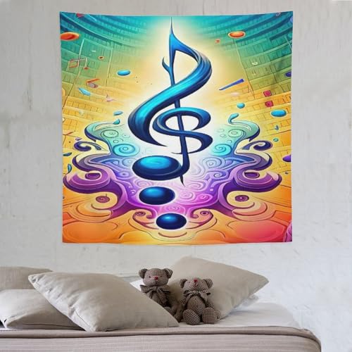 LCWWW Musical Notiz Wandteppich 3D-gedruckt Wandbehang Tapisserie Für Zimmerdekoration Tapestry Raumdekoration 150×150cm von LCWWW
