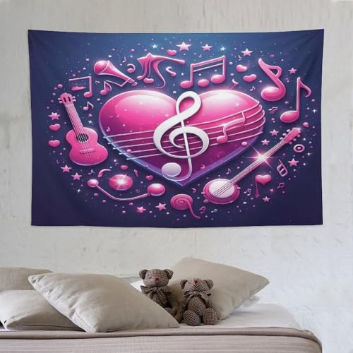 LCWWW Musical Notiz Wandteppiche Poster Ornament Wandbehang Wandteppich Wanddeko Für Wohnzimmer Schlafzimmer Tapisserie 150×230cm von LCWWW