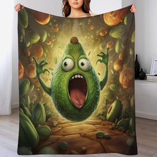 LCWWW Obst Fleece Decke, Weiche Kuscheldecken, Leichte, Gemütliche Flannel Sofadecke/Couchdecke Für Erwachsene, Wohndecke 130×150cm von LCWWW