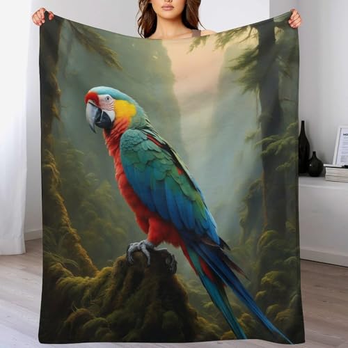 LCWWW Papagei Decke Flannel Sofadecke Strandtuch Teppich Picknickdecke Weich Umhang Für Schlafzimmer, Alle Jahreszeiten 100×130cm von LCWWW