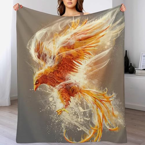 LCWWW Phönix Decke Flannel Sofadecke Strandtuch Teppich Picknickdecke Weich Umhang Für Schlafzimmer, Alle Jahreszeiten 130×180cm von LCWWW