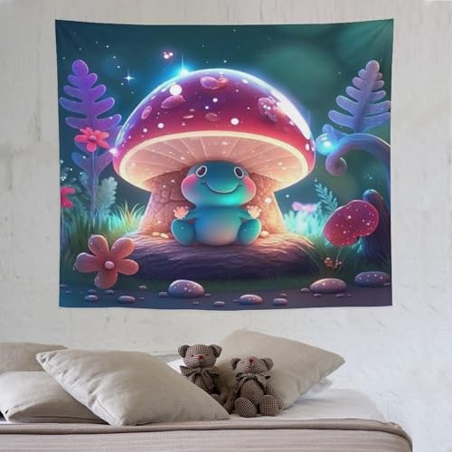 LCWWW Pilz Tapisserie Wandteppiche 3D-Druck Wandteppich Wandbehang Heimdekoration Wandtep 130×150cm von LCWWW