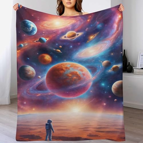LCWWW Planet Wohndecken Decken Flannel Decke Teppich Picknick Weich Für Schlafzimmer Sofa Outdoor Vier Jahreszeiten 150×200cm von LCWWW
