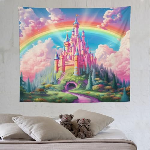 LCWWW Rainbow Schloss Tapisserie Wandbehang Wandteppiche Für Schlafzimmer Wohnzimmer Wohnheim Dekor 130×150cm LCWWW Rainbow Schloss Tapisserie Wandbehang Wandteppiche Für Schlafzimmer Wohnzimmer Wohnheim Dekor 130×150cm von LCWWW