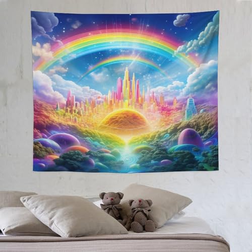 LCWWW Rainbow Schloss Wandteppiche Poster Ornament Wandbehang Wandteppich Wanddeko Für Wohnzimmer Schlafzimmer Tapisserie 130×150cm LCWWW Rainbow Schloss Wandteppiche Poster Ornament Wandbehang Wandteppich Wanddeko Für Wohnzimmer Schlafzimmer Tapisserie 130×150cm von LCWWW