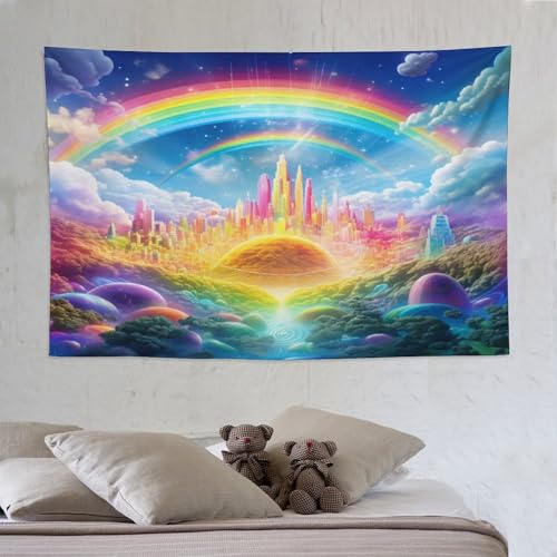 LCWWW Rainbow Schloss Wandteppiche Poster Ornament Wandbehang Wandteppich Wanddeko Für Wohnzimmer Schlafzimmer Tapisserie 150×230cm LCWWW Rainbow Schloss Wandteppiche Poster Ornament Wandbehang Wandteppich Wanddeko Für Wohnzimmer Schlafzimmer Tapisserie 150×230cm von LCWWW