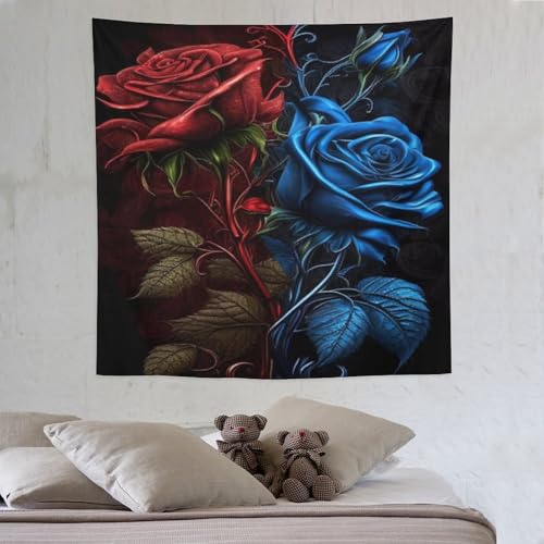 LCWWW Rose Wandteppich 3D-gedruckt Wandbehang Tapisserie Für Zimmerdekoration Tapestry Raumdekoration 150×150cm von LCWWW