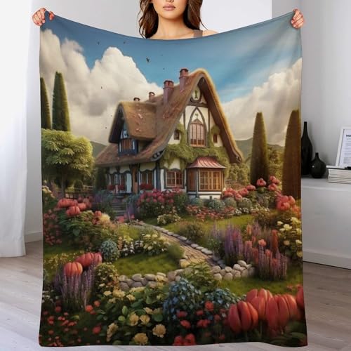 LCWWW Rustikales Cottage Wohndecke Weiche Flannel-Decke Sofadecke Fleece-Decken Vier Jahreszeiten Wohndecke Für Bett/Couch 180×200cm von LCWWW