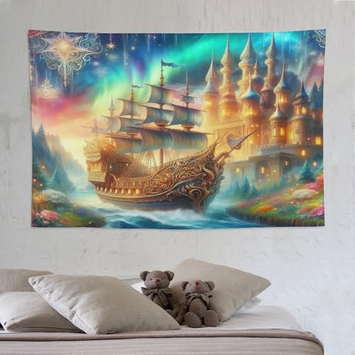 LCWWW Schloss Sailing Ship Wandteppich Wandbehang,Überwurf Wandteppiche Für Wohnzimmer, Wohnkultur,Tapisserie Wandkunst Für Schlafzimmer 150×230cm LCWWW Schloss Sailing Ship Wandteppich Wandbehang,Überwurf Wandteppiche Für Wohnzimmer, Wohnkultur,Tapisserie Wandkunst Für Schlafzimmer 150×230cm von LCWWW