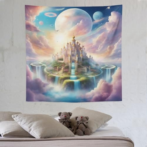 LCWWW Schloss Tapisserie Wandbehang Wandteppiche Für Schlafzimmer Wohnzimmer Wohnheim Dekor 150×150cm LCWWW Schloss Tapisserie Wandbehang Wandteppiche Für Schlafzimmer Wohnzimmer Wohnheim Dekor 150×150cm von LCWWW