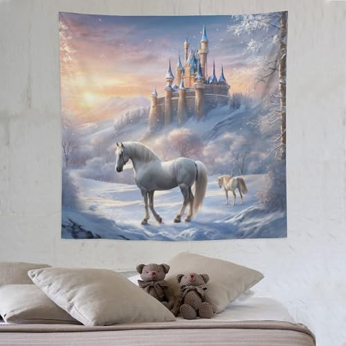 LCWWW Schloss Wandteppich 3d Drucken Wandbehang Wandteppiche Geeignet Für Raumdekoration Heim-Wanddekoration Tapisserie 150×150cm von LCWWW