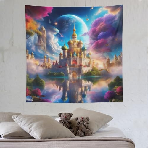 LCWWW Schloss Wandteppiche Poster Ornament Wandbehang Wandteppich Wanddeko Für Wohnzimmer Schlafzimmer Tapisserie 150×150cm LCWWW Schloss Wandteppiche Poster Ornament Wandbehang Wandteppich Wanddeko Für Wohnzimmer Schlafzimmer Tapisserie 150×150cm von LCWWW