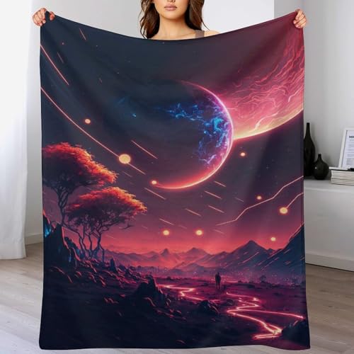 LCWWW Sonnenuntergang-Poster Decke, Flannel Tagesdecke Couchdecke Sesseldecke Wohndecke Vier Jahreszeiten Kuscheldecke Sofadecke 100×130cm von LCWWW