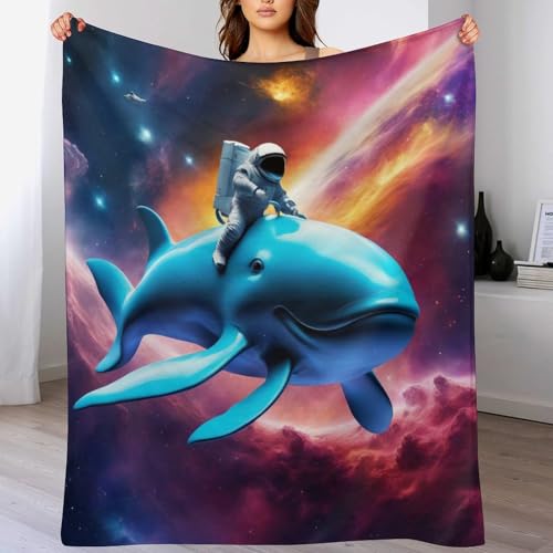 LCWWW Space Astronaut Decke - Flannel Fleecedecke Auch Als Wohndecke, Tagesdecke, Wohnzimmer Geeignet - Überwurf Decken Sofa & Couch, 130×150cm von LCWWW