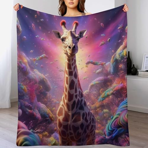LCWWW Süße Giraffe Wohndecken Decken Flannel Decke Teppich Picknick Weich Für Schlafzimmer Sofa Outdoor Vier Jahreszeiten 140×180cm von LCWWW
