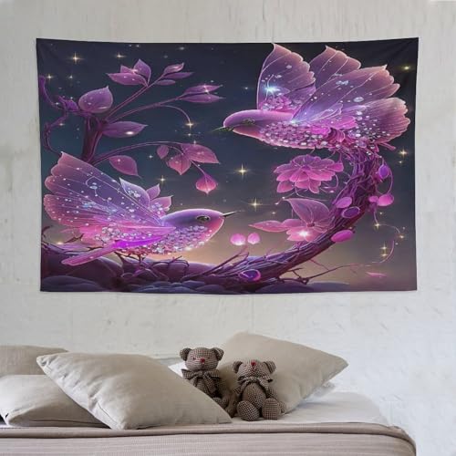 LCWWW Süßer Vogel Wandteppiche Poster Ornament Wandbehang Wandteppich Wanddeko Für Wohnzimmer Schlafzimmer Tapisserie 150×230cm von LCWWW