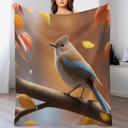 LCWWW Süßer Vogel Wohndecken Decken Flannel Decke Teppich Picknick Weich Für Schlafzimmer Sofa Outdoor Vier Jahreszeiten 150×200cm von LCWWW