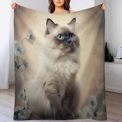 LCWWW Tier Katze Decke Flannel Sofadecke Strandtuch Teppich Picknickdecke Weich Umhang Für Schlafzimmer, Alle Jahreszeiten 130×180cm von LCWWW