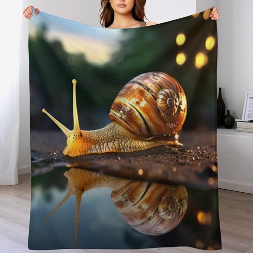 LCWWW Tierschnecke Decke - Flannel Fleecedecke Auch Als Wohndecke, Tagesdecke, Wohnzimmer Geeignet - Überwurf Decken Sofa & Couch, 130×180cm von LCWWW